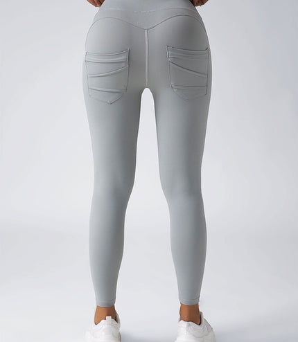 2 Pack High Waist Yoga Pants With Pockets, Tummy Control Workout Running Yoga Leggings For Women
