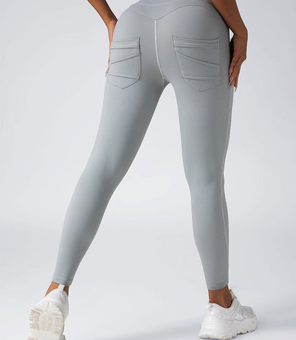 2 Pack High Waist Yoga Pants With Pockets, Tummy Control Workout Running Yoga Leggings For Women