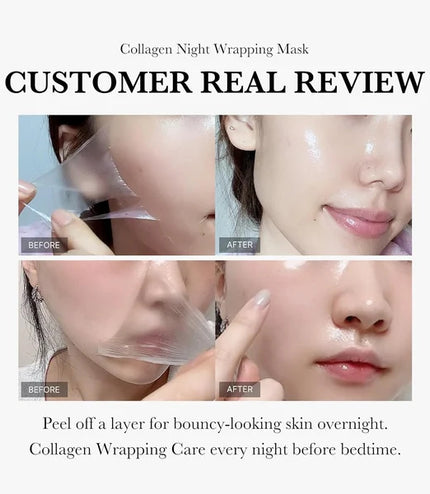 Face Night Mask Collagen Wrapping Mask Natural Ingredients Firming Elasticity & Hydration Anti-wrinkle For Skin Care