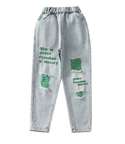 Big Children Loose Children In Spring Beggar Pants