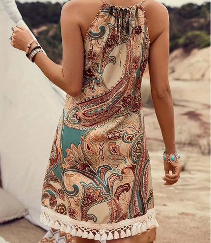 Elegant Women's Paisley Print Dress