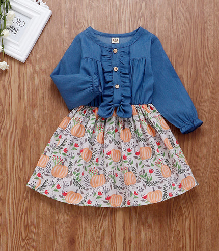 Denim patchwork dress
