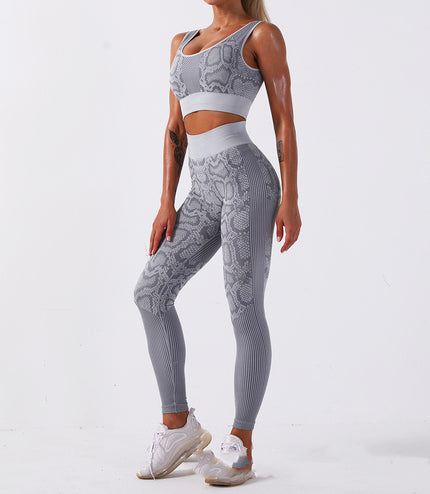 Snake pattern yoga suit