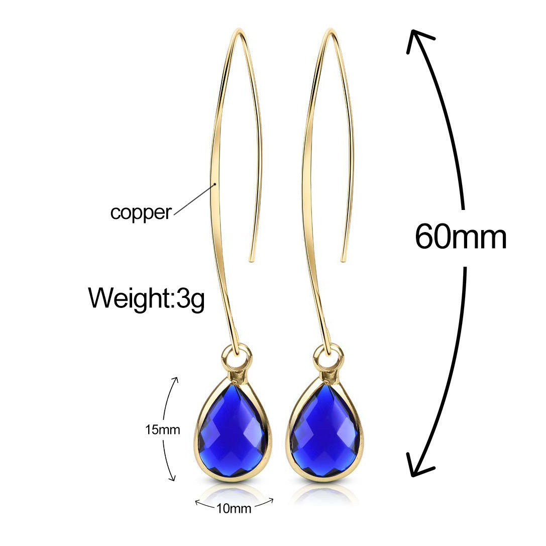 Simple Personality Crystal Water Drop Earrings