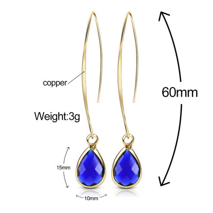 Simple Personality Crystal Water Drop Earrings