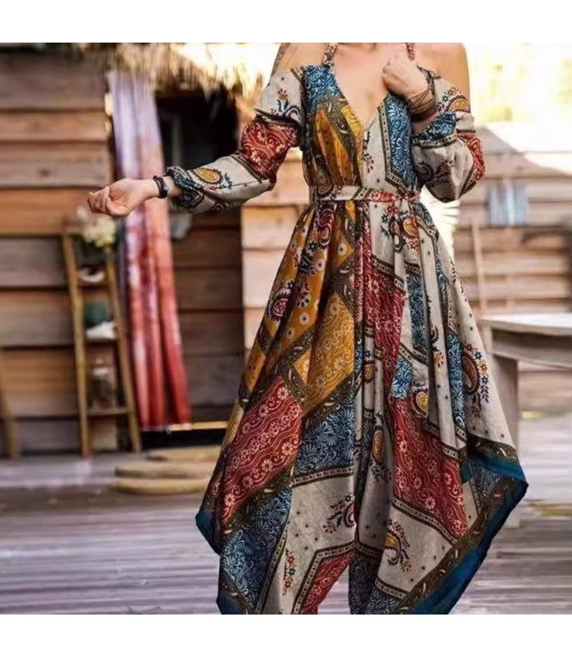 Ethnic Style Loose Printed Women's Jumpsuit