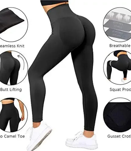 Seamless Knitted Leggings Fitness GYM Pants Women's High Waist Leggings Hips Tight Peach Buttocks High Waist Nude Yoga Pants