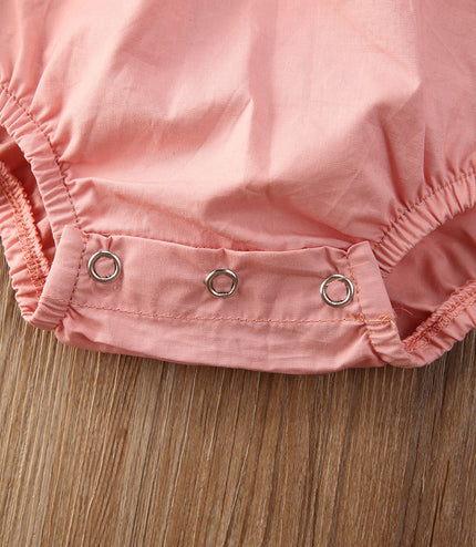 Girl Princess Clothes Baby Romper Girls Floral Lace V Neck Sleeveless  Jumpsuit Newborn Headband Kid Outfits Summer Clothing