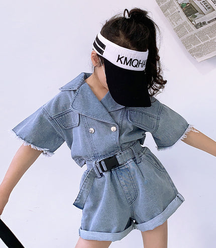 Kids  Lapel Workwear Jacket Straight