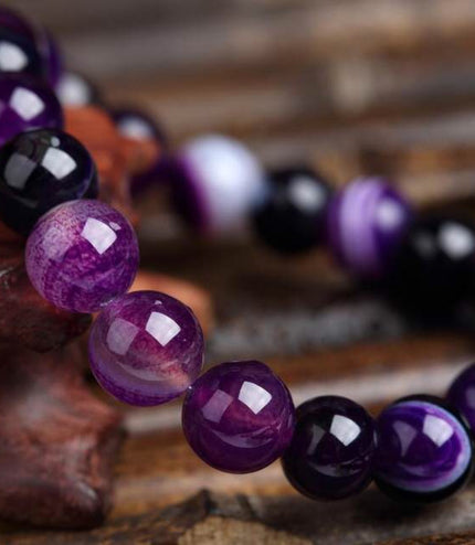 Bracelet En Pierre Naturelle Violet Pour Femme