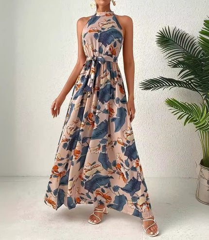 Bohemian Retro Halter Dress Women