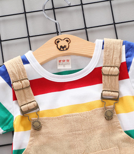 Rainbow Bib Pants Girls Baby Kids