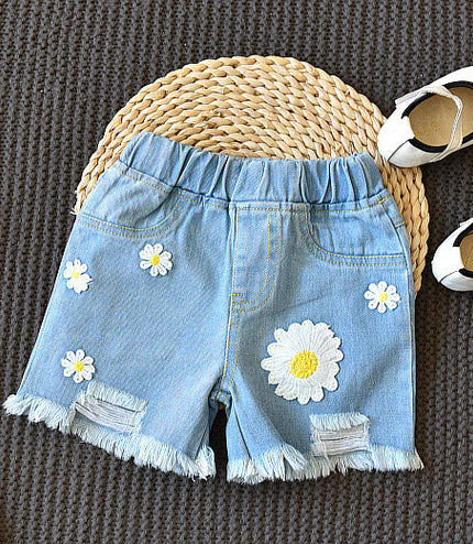 Girls two-piece summer children's clothing girls short-sleeved T-shirt