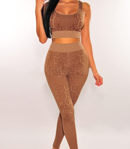 Snake pattern yoga suit