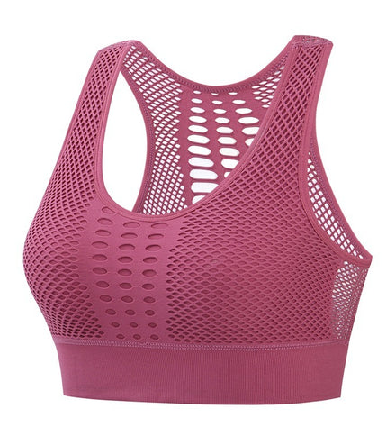 Women Sports Bra Sexy Brathable Mesh Sports Top