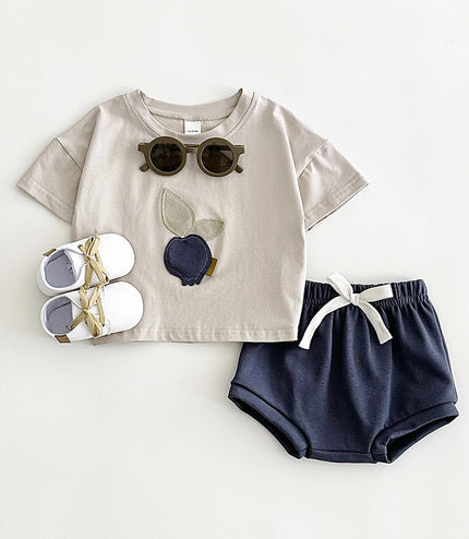 Summer Children's Fruit Patch T-shirt Shorts Set