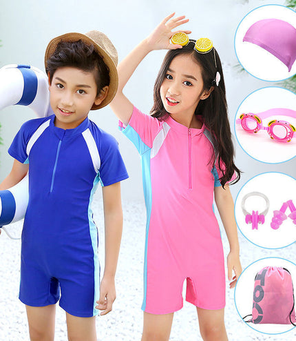 Children's sun protection one-piece swimsuit