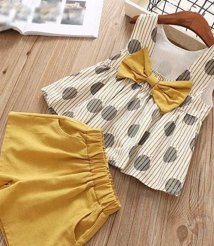 Summer Children Clothes Big Bow T-Shirt Shorts Clothing Set