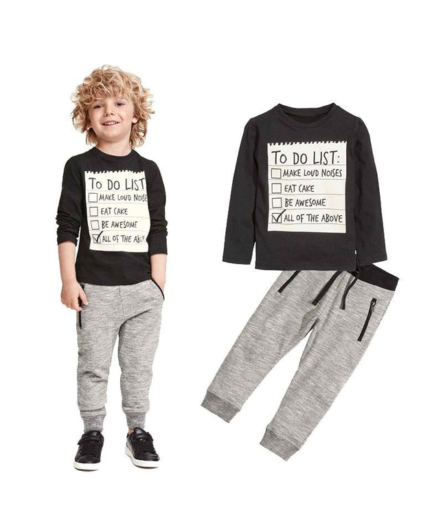 Kids Boys Clothing Set Baby Boy Casual Clothes Spring Autumn Ccotton Long Sleeves T-shirt Pants 2pcs Suit For 3-7 Years