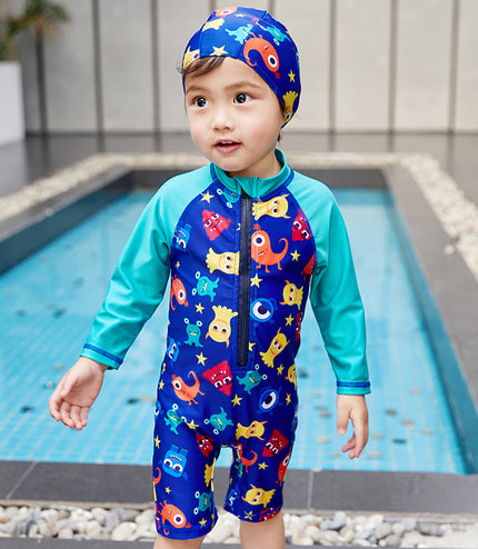 Children's one-piece swimsuit sun protection