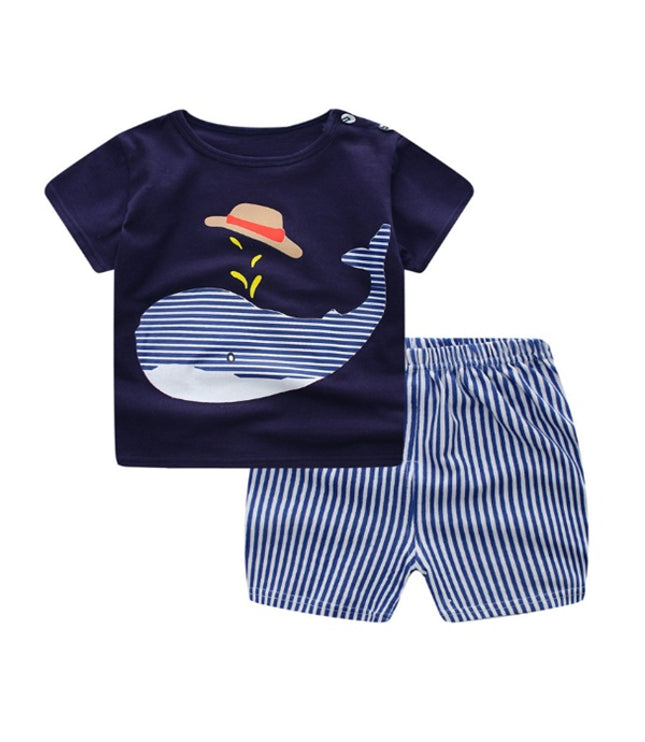 Cartoon Clothing Baby Boy Summer Clothes T-shirt Baby Girl Casual Clothing Sets