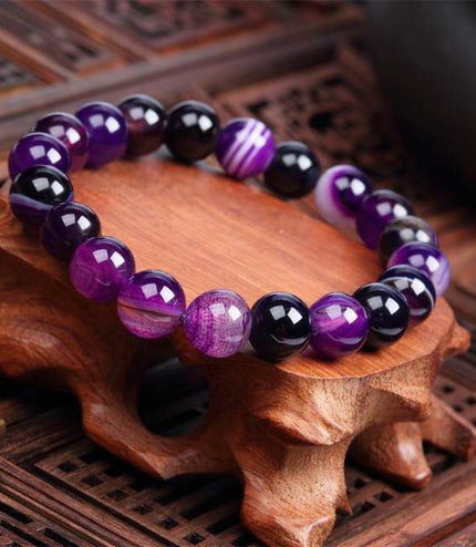 Bracelet En Pierre Naturelle Violet Pour Femme