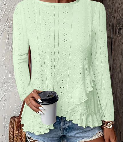 Casual Solid Color Long Sleeve Round Neck
