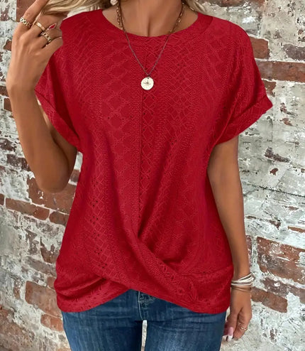 Casual Round Neck Women's Short Sleeved Top