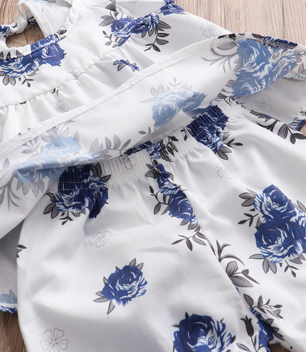 Baby flower top small shorts suit