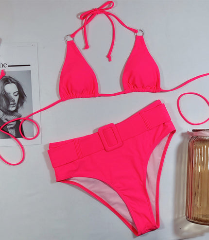 Printed halter bikini
