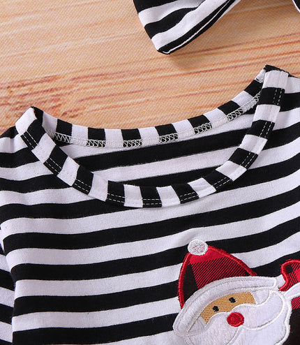 Striped Flower Santa Claus Mesh Skirt