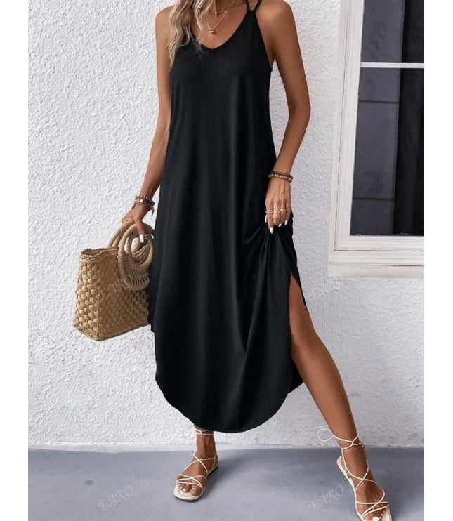 Ladies Lunch Break Solid Color Dress