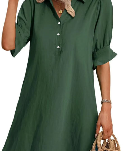 Casual Loose Solid Color Dress