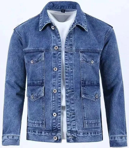 2023 Spring and Autumn New Fashion Trend Solid Color Denim Jacket Men's Casual Loose Comfortable Large Size High Quality Coat