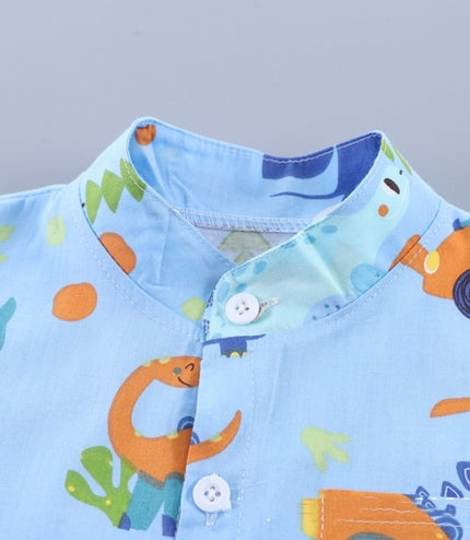 Children's Clothing Summer New Suit Children Cotton Clothes Baby Short Sleeve Shirt