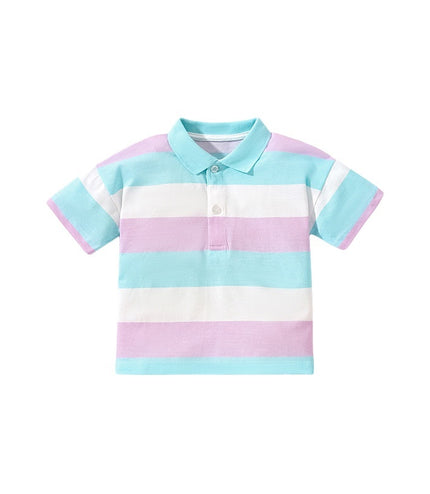 Polo Shirt Short Sleeve Striped Cotton Boy