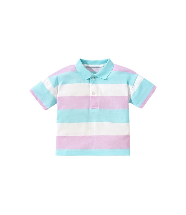 Polo Shirt Short Sleeve Striped Cotton Boy