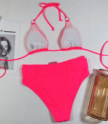 Printed halter bikini