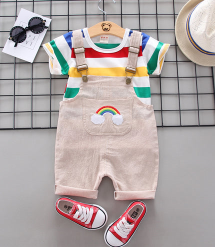 Rainbow Bib Pants Girls Baby Kids