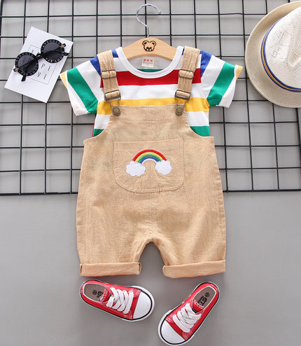 Rainbow Bib Pants Girls Baby Kids