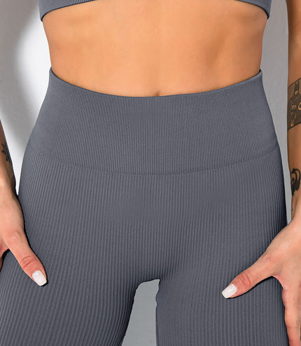 Butt Lifting Yoga Leggings Workout High Waist Tummy Control Ruched Booty Pants, Ribbed Seamless Leggings For Women High Waist Workout Gym Athletic Yoga Pants
