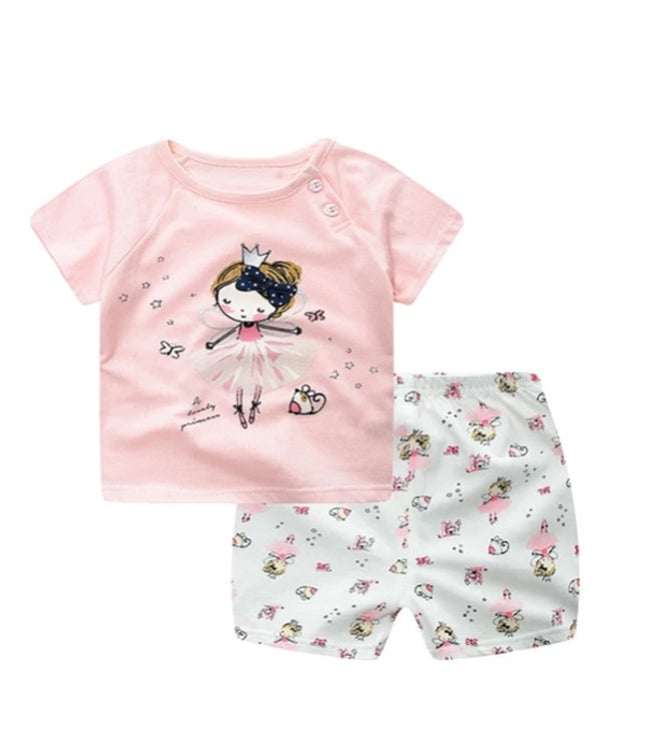 Cartoon Clothing Baby Boy Summer Clothes T-shirt Baby Girl Casual Clothing Sets