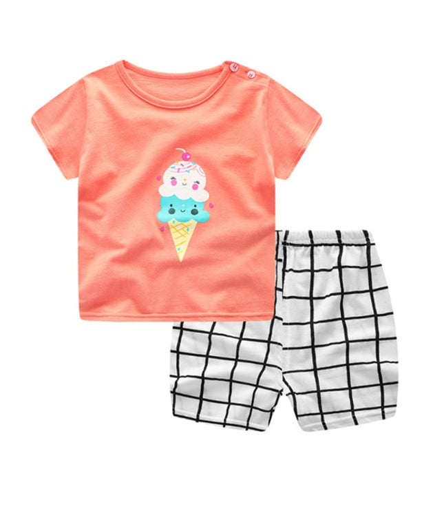 Cartoon Clothing Baby Boy Summer Clothes T-shirt Baby Girl Casual Clothing Sets