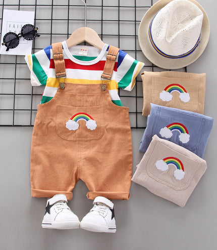 Rainbow Bib Pants Girls Baby Kids