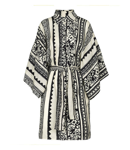 Ethnic Style Halter One-piece Swimsuit Women's Long-sleeved Blouse Suit