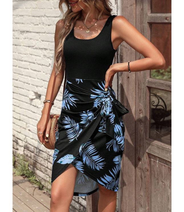 Tropical Printing Maxi Dress