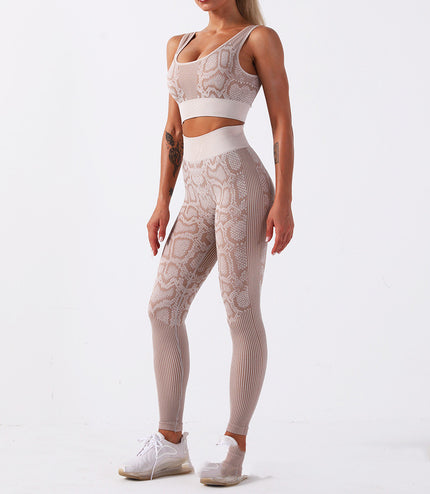 Snake pattern yoga suit