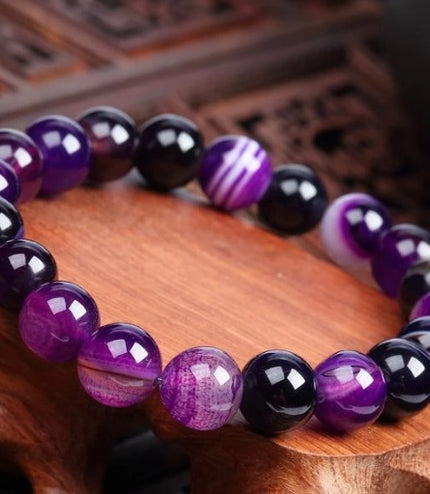 Bracelet En Pierre Naturelle Violet Pour Femme