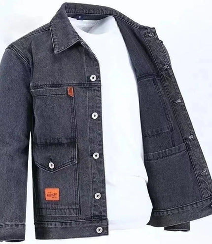 2023 Spring and Autumn New Fashion Trend Solid Color Denim Jacket Men's Casual Loose Comfortable Large Size High Quality Coat
