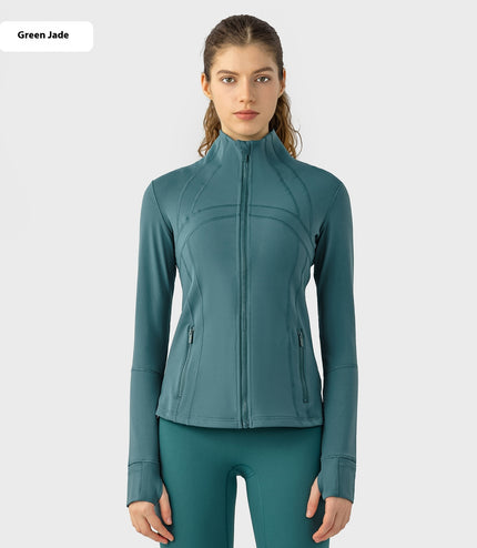 Yoga Sports Jacket Women Elastic Zipper Running Fitness Yoga Jackets